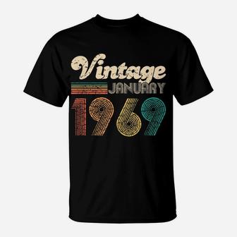 50Th Birthday Gift - Vintage January 1969 Women Men T-Shirt | Crazezy DE