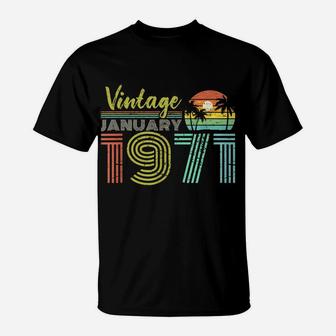 50Th Birthday Gift Vintage January 1971 Fifty Years Old T-Shirt | Crazezy DE
