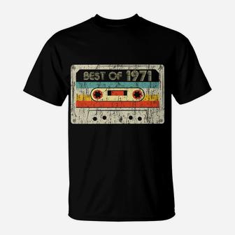 50Th Birthday Gifts Best Of 1971 Retro Cassette Tape Vintage T-Shirt | Crazezy DE
