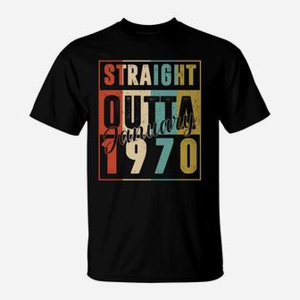 51 Years Old Retro Birthday Gift Straight Outta January 1970 T-Shirt | Crazezy CA