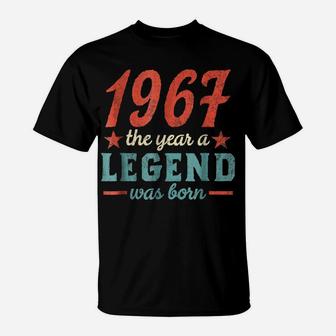 51St Birthday Year 1967 T Shirt The Year A Legend Was Born T-Shirt | Crazezy