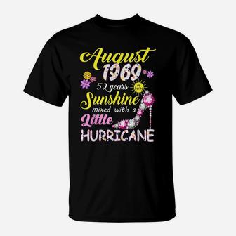 52 Years Old Vintage 1969 August Girl 52Nd Birthday Flower T-Shirt | Crazezy UK