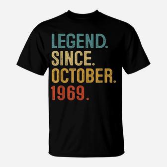 52Nd Birthday Gifts 52 Year Old Legend Since October 1969 T-Shirt | Crazezy CA