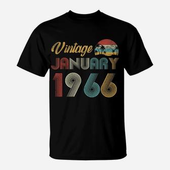 56Th Birthday Vintage January 1966 56 Years Old Gifts T-Shirt | Crazezy DE