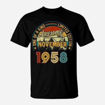 63 Year Old November Gift 1958 One Of A Kind 63Rd Birthday T-Shirt | Crazezy UK