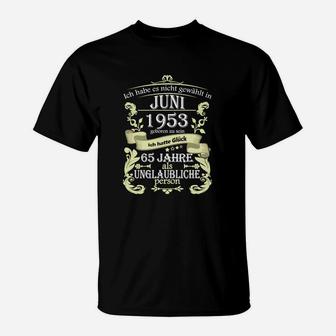 65. Geburtstags Vintage 1953 T-Shirt, Einzigartiges Design für Jubiläumsfeier - Seseable