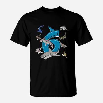 6Th Birthday Boys Shark White Shark T-Shirt | Crazezy