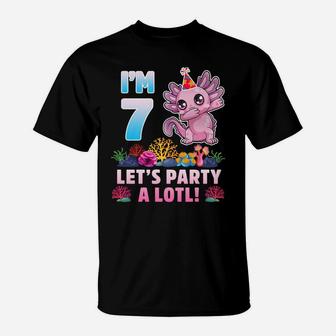 7 Year Old Gifts 7Th Birthday Axolotl Lover Boys Girls Sweatshirt T-Shirt | Crazezy AU