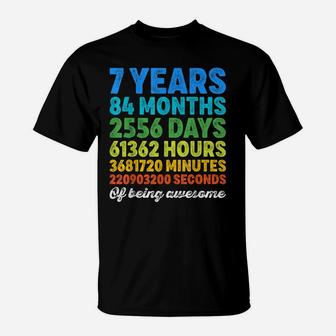 7 Years Old 7Th Birthday Shirt Vintage Retro Countdown T-Shirt | Crazezy UK