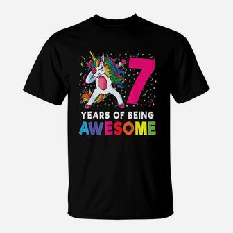 7Th Birthday Dabbing Unicorn T-Shirt | Crazezy UK