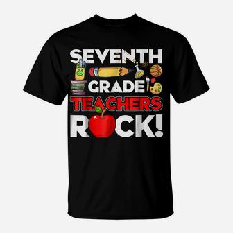 7Th Grade Teacher Shirt Seventh Grade Teacher Rocks Gift T-Shirt | Crazezy