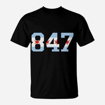 847 Chicago Flag Windy City Area Code T-Shirt | Crazezy DE