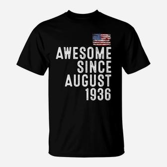86 Year Old Awesome Since August 1936 86Th Birthday Sweatshirt T-Shirt | Crazezy