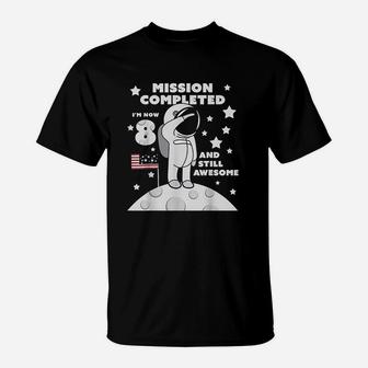 8Th Birthday 8 Year Old Astronaut Mission Completed T-Shirt | Crazezy AU