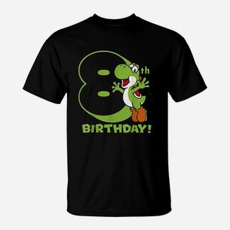 8Th Birthday Dinosaur T-Shirt | Crazezy