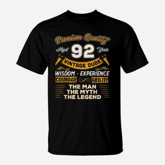 92Nd Birthday Gifts The Man Myth Legend 92 Years Old D4 T-Shirt | Crazezy DE