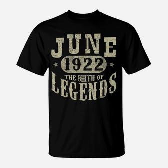 98 Years 98Th Birthday Gift June 1922 Birth Of Legend T-Shirt | Crazezy DE