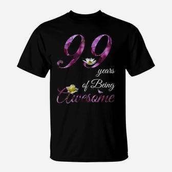 99 Year Old Shirt Awesome Floral 1921 99Th Birthday Gift T-Shirt | Crazezy CA