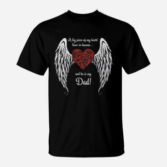 A Big Piece Of My Heart In Heaven He Is My Dad T-Shirt | Crazezy UK