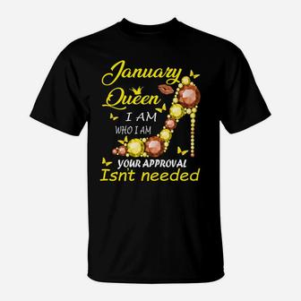 A Queen Was Born In January Sweatshirt T-Shirt | Crazezy AU
