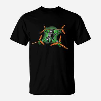 A Racing Freestyle Fpv Drone Quadcopter Design T-Shirt | Crazezy