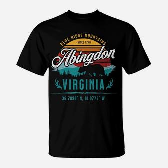 Abingdon Va Virginia Retro Sun Blue Ridge Mountains Souvenir T-Shirt | Crazezy DE