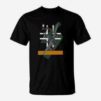 Abstraktes Design Herren Grafik T-Shirt mit Streifenakzent - Seseable