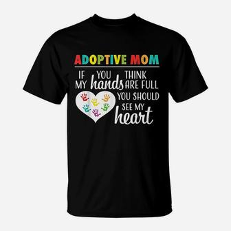 Adoptive Mom Heart Quote Adoption T-Shirt - Thegiftio UK
