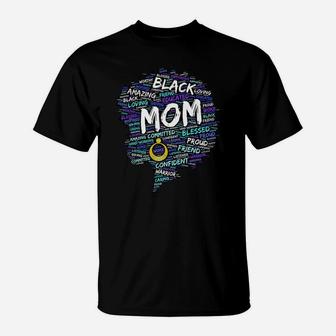 African American Mom Mother's Day Afro Gift T-Shirt | Crazezy