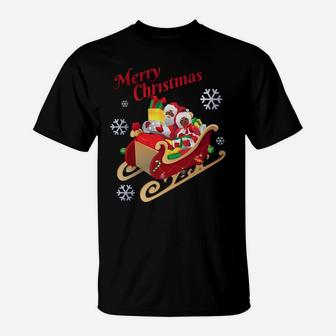 African American Santa Claus & Mrs Claus Merry Christmas Sweatshirt T-Shirt | Crazezy CA