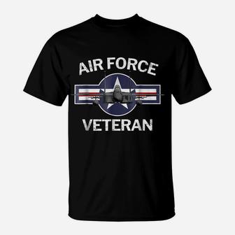Air Force Veteran With Vintage Roundel And F15 Jet T-Shirt | Crazezy DE