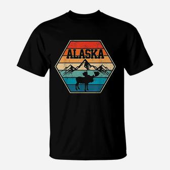 Alaska Usa Mountain Hiking Vintage Retro Gift T-Shirt | Crazezy UK