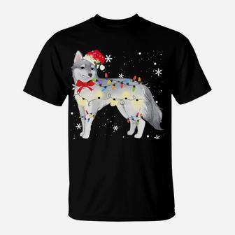 Alaskan Klee Kai Dog Christmas Light Xmas Mom Dad Gifts Sweatshirt T-Shirt | Crazezy