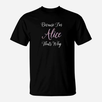 Alice Name Personalized Women Cute Pink Girl Gift T-Shirt - Thegiftio UK