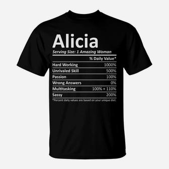 Alicia Nutrition Personalized Name Funny Christmas Gift Idea T-Shirt | Crazezy