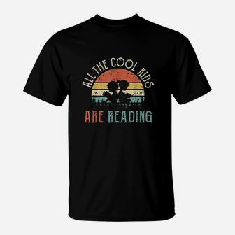 All The Cool Kids Are Reading Book Vintage Reto Sunset T-Shirt | Crazezy