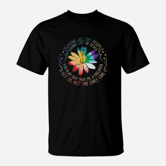 All The People Imagine Living Life In Peace Hippie Shirt T-Shirt - Thegiftio UK
