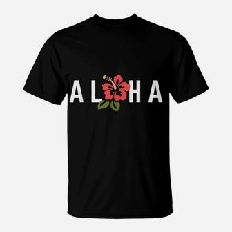 Aloha Hawaii Hibiscus Hawaiian Island Tropical Floral Flower T-Shirt | Crazezy