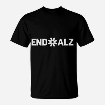 Alzheimer's Awareness Products Purple Endalz End Alz Flower T-Shirt | Crazezy