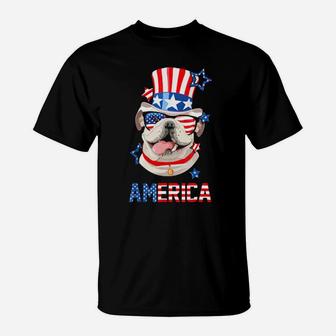 America English Bulldog Dog Owner 4Th Of July Tee T-Shirt - Monsterry