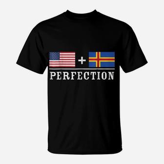 American Aland Perfection Usa And Aland Flags T-Shirt | Crazezy