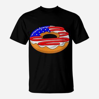 American Flag 4Th Of July Donut T-Shirt - Monsterry