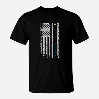 American Flag Billiard Pool Player T-Shirt | Crazezy AU