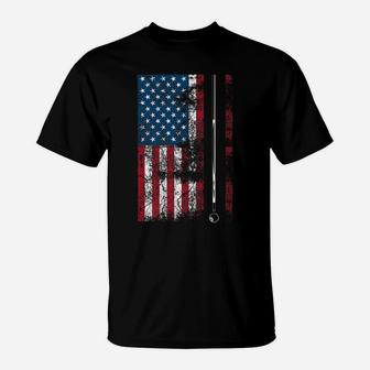 American Flag Billiard Stick Cute Table Game Funny Usa Gift T-Shirt | Crazezy CA