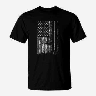 American Flag Billiard Stick Cute Table Game Funny Usa Gift T-Shirt | Crazezy