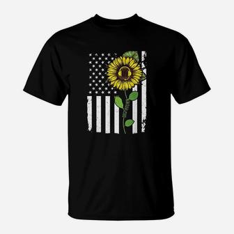 American Flag Dispatcher Sunflower Hippie Dispatcher T-Shirt | Crazezy AU