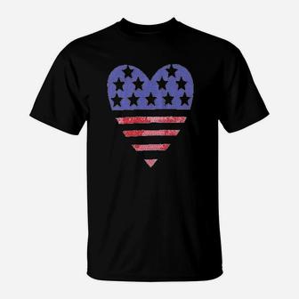 American Flag Heart T-Shirt | Crazezy
