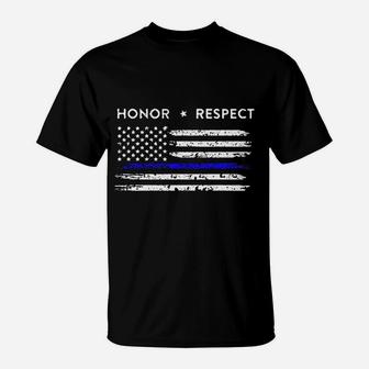 American Flag Honor Respect T-Shirt | Crazezy