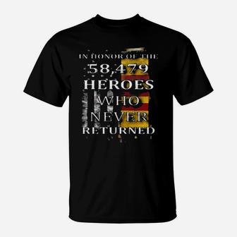 American Flag In Honor Of The 58 479 Heroes Who Never Returned T-Shirt - Monsterry