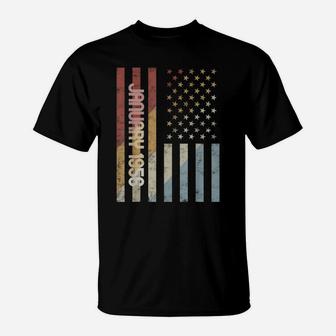 American Flag January 1956 Birthday Gift Retro Usa T-Shirt | Crazezy AU